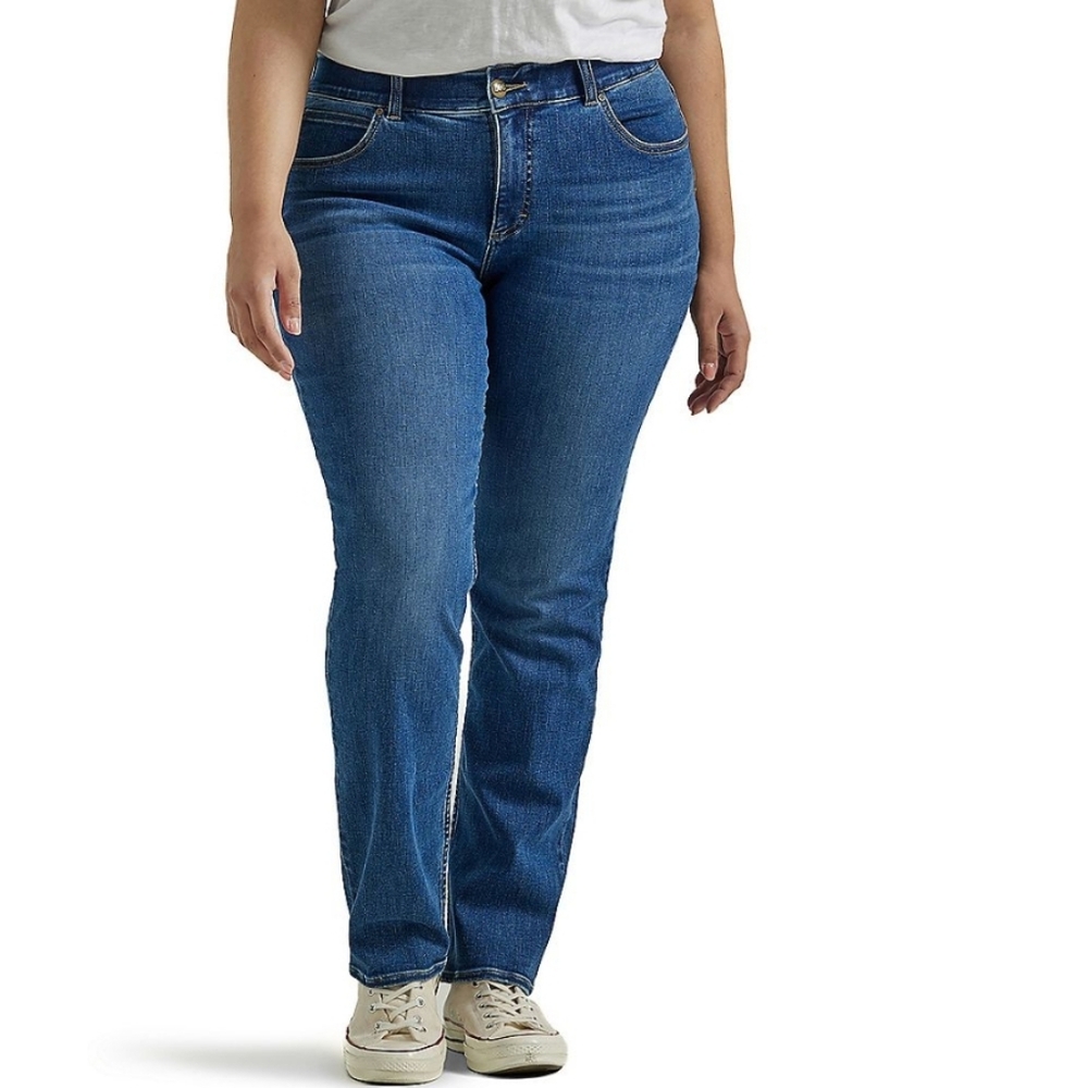 NEW Lee 24W Petite Regular Fit Mid Rise Straight Leg Jeans AE-1622